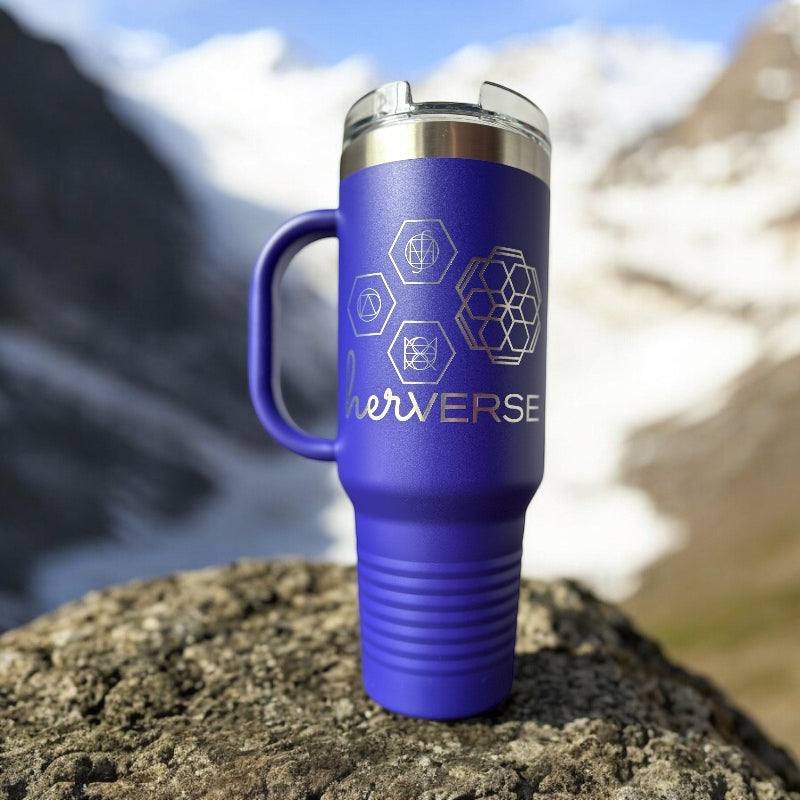 Sample engraved purple cup.