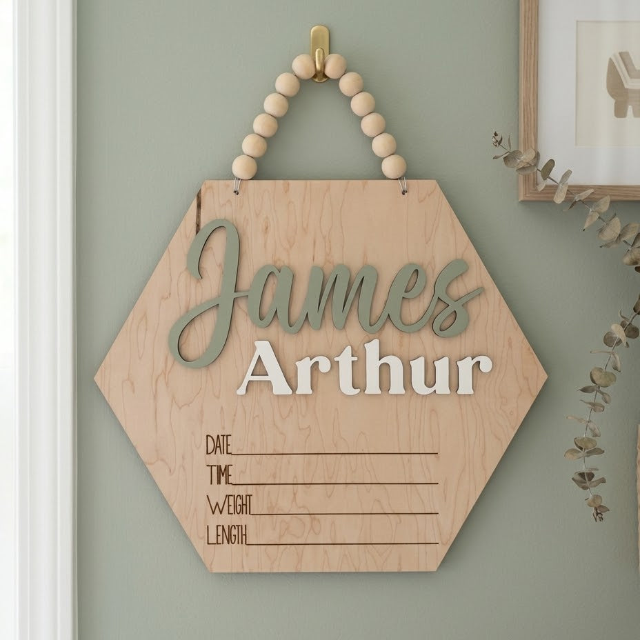 Hexagon Hospital Door Hanger
