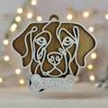 Adorable line art drawn Brittany Spaniel dog ornament with a name.